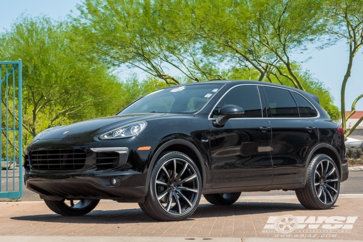 2015 Porsche Cayenne with 22" Gianelle Cuba-10 in Matte Black (w/Ball Cut Details) wheels