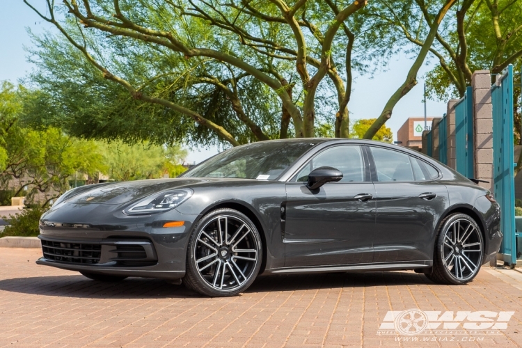 2018 Porsche Panamera with 22" Koko Kuture Massa-7 in Machined Black wheels