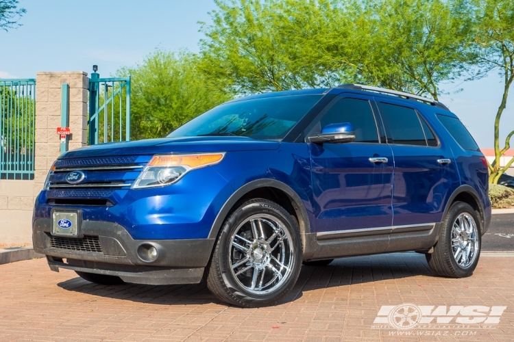 2013 Ford Explorer with 20" Black Rhino Katavi in Chrome wheels