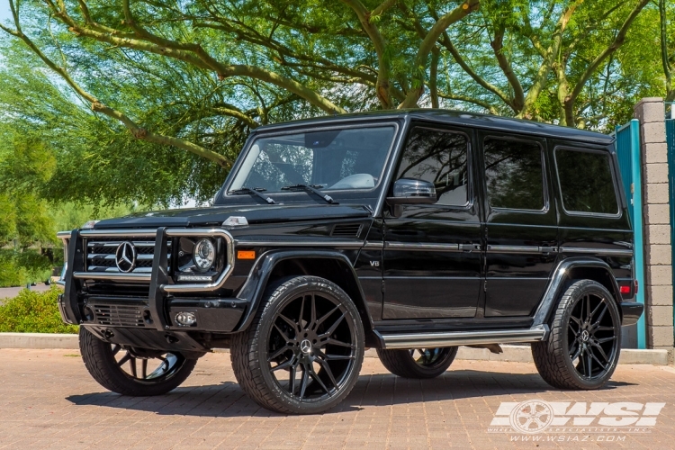 2015 Mercedes-Benz G-Class with 24" Giovanna Bogota in Gloss Black wheels