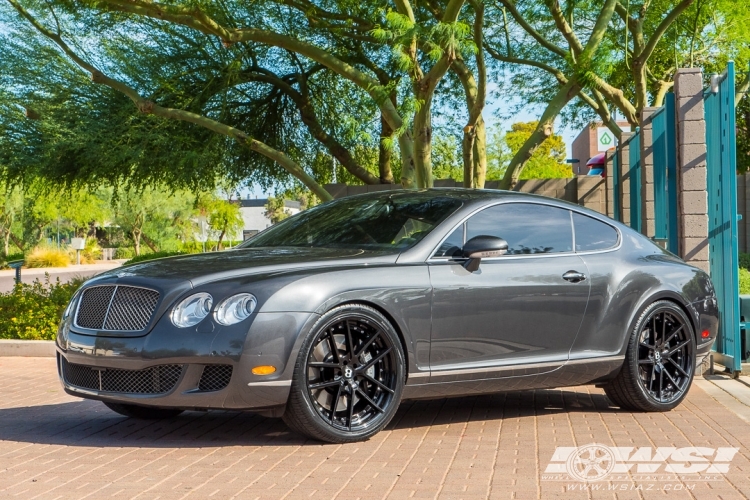 2008 Bentley Continental with 22" Gianelle Monaco in Semi Gloss Black wheels