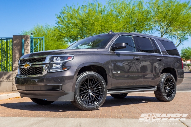 2017 Chevrolet Tahoe with 22" Black Rhino Zulu in Matte Black wheels