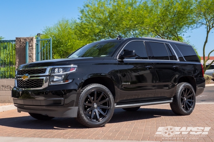 2016 Chevrolet Tahoe with 22" Black Rhino Traverse in Matte Black wheels