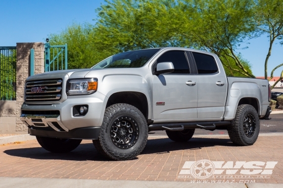 2016 GMC Canyon with 17" Black Rhino Alpine in Gloss Black Milled wheels