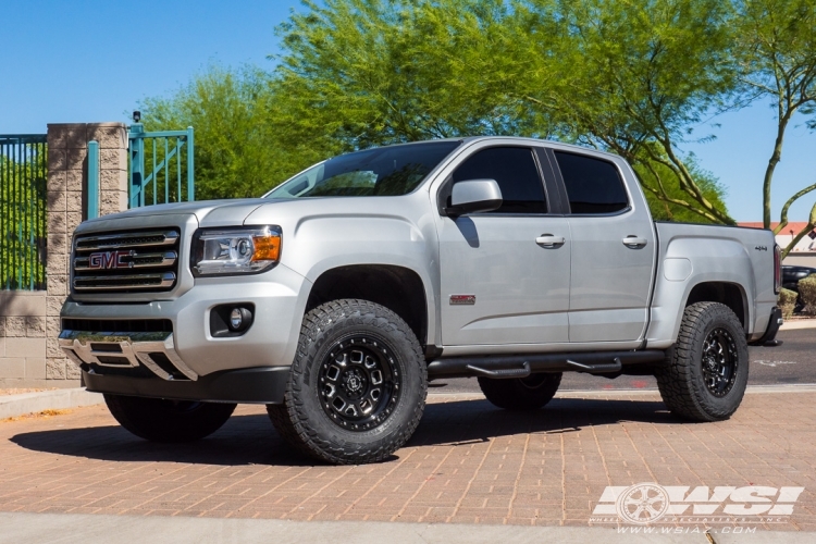 2016 GMC Canyon with 17" Black Rhino Alpine in Gloss Black Milled wheels