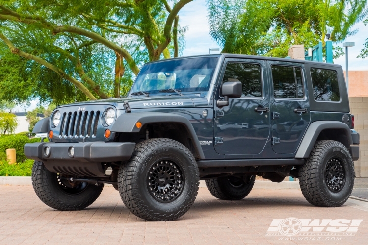 2008 Jeep Wrangler with 17" Black Rhino Fury in Gloss Black wheels