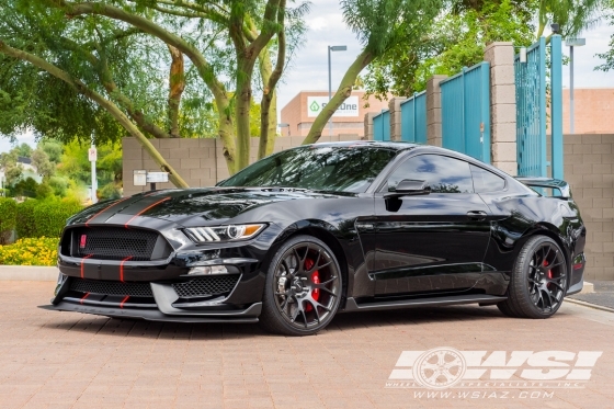 2018 Ford Mustang with 20" Dymag Boxstrom 7Y in Satin Black (Carbon Fiber Barrel) wheels