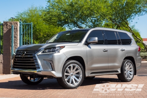 2018 Lexus LX with 22" Black Rhino Traverse in Silver (Machine Cut Face) wheels