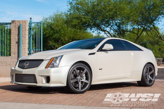 2016 Cadillac CTS Coupe with 20" Vossen CV3-R in Gloss Graphite wheels