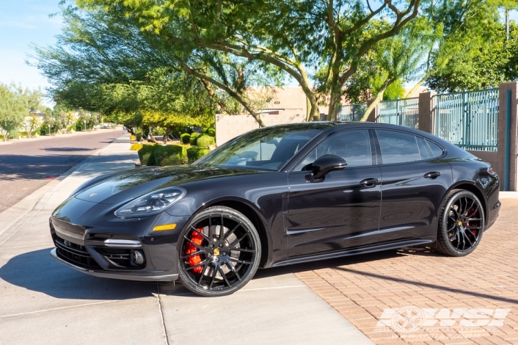 2018 Porsche Panamera with 22" Giovanna Kilis in Gloss Black wheels