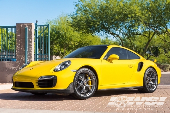 2016 Porsche 911 with 20" BBS FI-R in Platinum wheels