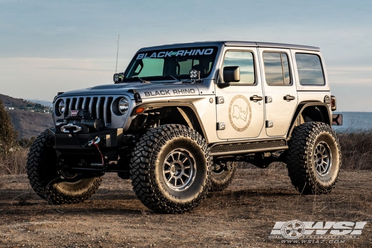 2017 Jeep Wrangler with 17" Black Rhino Chase (RF) in Gunmetal wheels