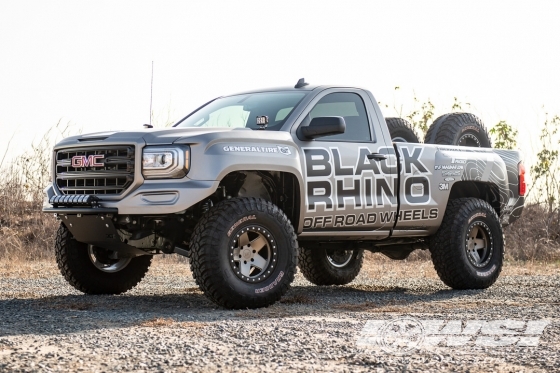 2018 GMC Sierra with 17" Black Rhino Crawler (BL) in Matte Bronze (Black Lip Ring) wheels