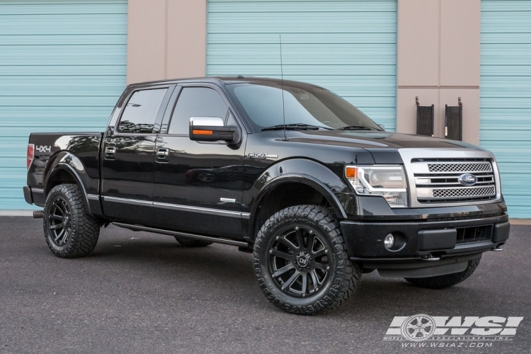 2014 Ford F-150 with 20" Black Rhino Highland in Matte Black Milled wheels
