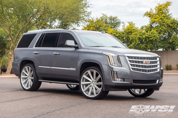 2019 Cadillac Escalade with 26" Koko Kuture Kapan in Gloss Silver wheels