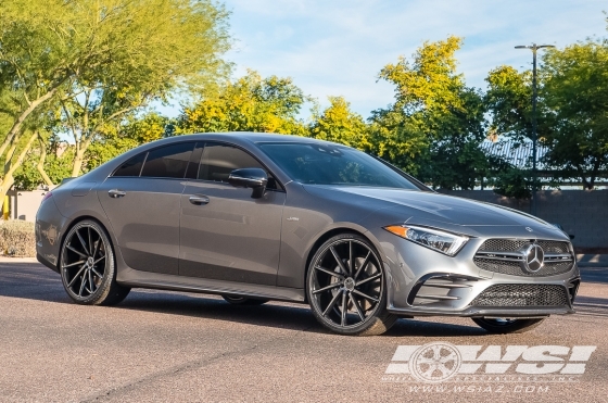 2019 Mercedes-Benz CLS-Class with 22" Vossen CVT in Gloss Black Machined (Smoke Tint) wheels