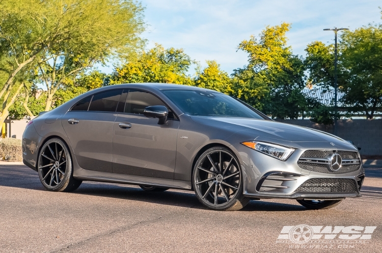 2019 Mercedes-Benz CLS-Class with 22" Vossen CVT in Gloss Black Machined (Smoke Tint) wheels