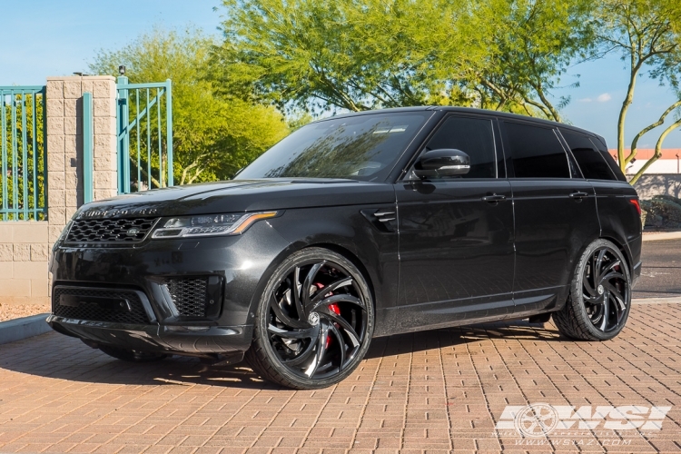 2019 Land Rover Range Rover Sport with 24" Lexani Twister CVR in Gloss Black (Machined Tips) wheels