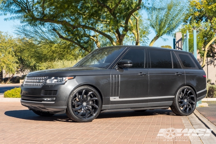 2014 Land Rover Range Rover with 24" Lexani Matisse CVR in Gloss Black (Machined Tips) wheels