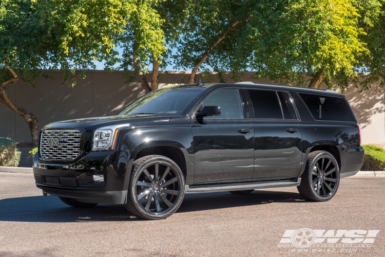 2018 GMC Yukon/Denali with 24" Koko Kuture Kapan in Gloss Black wheels