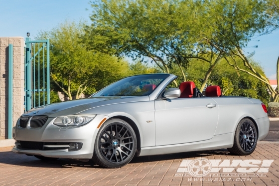 2011 BMW 3-Series with 18" Beyern Spartan (RF) in Matte Black (Rotary Forged) wheels