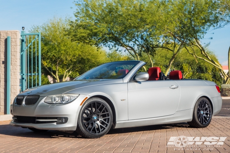 2011 BMW 3-Series with 18" Beyern Spartan (RF) in Matte Black (Rotary Forged) wheels