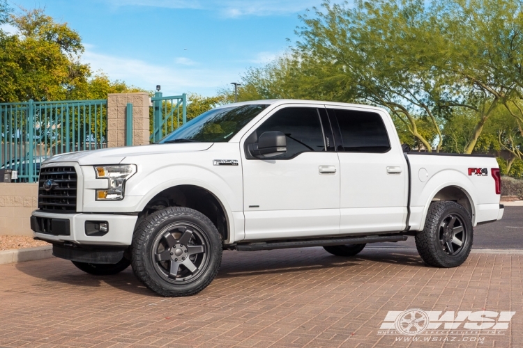 2016 Ford F-150 with 20" Black Rhino Roku in Gun Black wheels