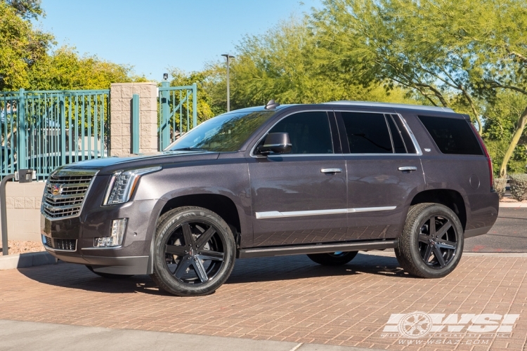 2018 Cadillac Escalade with 22" Giovanna Dramuno-6 in Gloss Black wheels