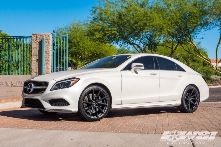 2016 Mercedes-Benz CLS-Class with 20" TSW Watkins (RF) in Matte Black (Gloss Black Face - Directional) wheels