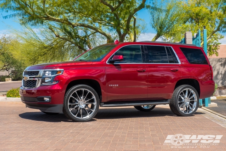 2019 Chevrolet Tahoe with 24" Status Goliath in Chrome wheels