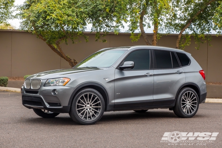 2012 BMW X3 with 20" TSW Chicane in Black Machined wheels