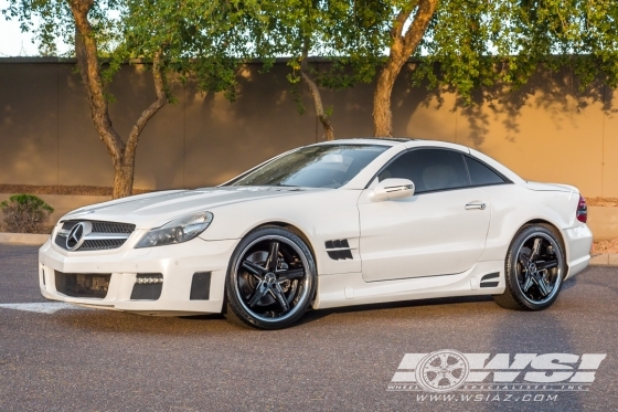 2009 Mercedes-Benz SL-Class with 20" Lexani Fiorano in Gloss Black Milled (Chrome SS Lip) wheels