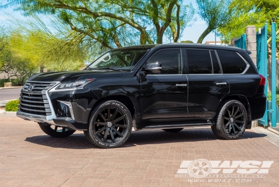 2019 Lexus LX with 22" Black Rhino Traverse in Matte Black wheels