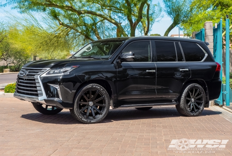 2019 Lexus LX with 22" Black Rhino Traverse in Matte Black wheels