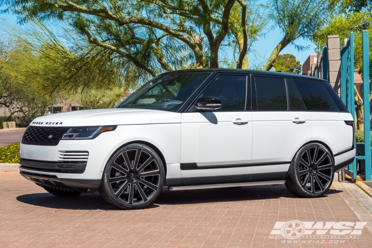 2019 Land Rover Range Rover with 24" Gianelle Santoneo in Matte Black (Ball Cut Details) wheels