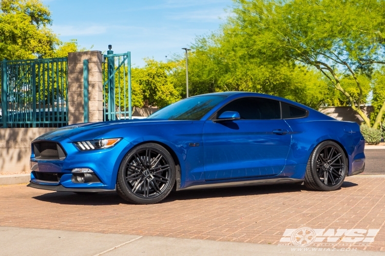 2017 Ford Mustang with 20" Vossen CV10 in Satin Black wheels