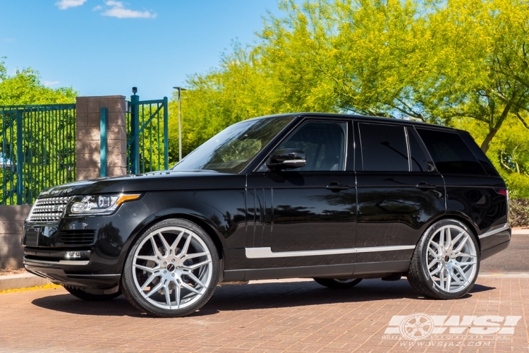 2016 Land Rover Range Rover with 24" Giovanna Bogota in Silver Machined wheels