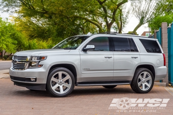 2017 Chevrolet Tahoe with 22" Black Rhino Haka in Silver Machined wheels