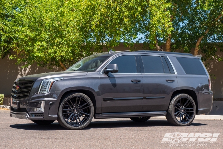 2015 Cadillac Escalade with 24" Koko Kuture Massa-7 in Gloss Black wheels