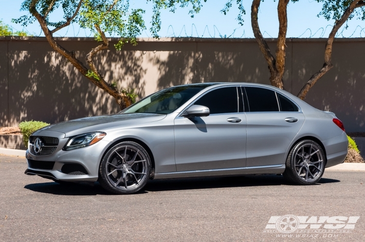 2015 Mercedes-Benz C-Class with 19" Stance SF07 in Brushed Gunmetal (Dual Brushed Gunmetal) wheels