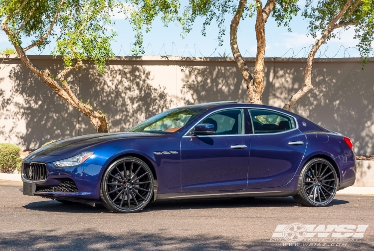 2015 Maserati Ghibli with 22" Gianelle Verdi in Gloss Black wheels