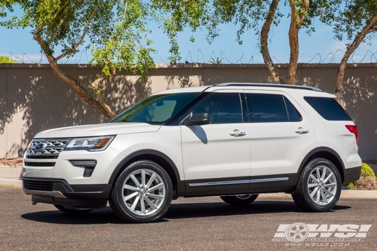 2019 Ford Explorer with 20" Koko Kuture Kapan in Gloss Silver wheels