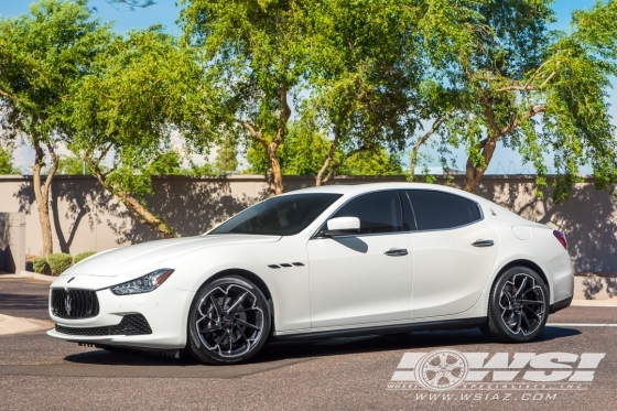 2014 Maserati Ghibli with 20" Giovanna Pistola in Gloss Black Machined wheels