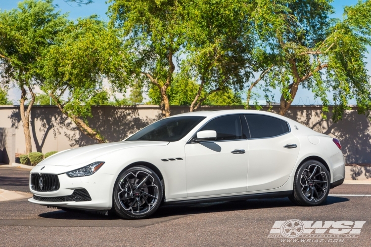 2014 Maserati Ghibli with 20" Giovanna Pistola in Gloss Black Machined wheels