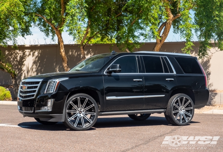 2015 Cadillac Escalade with 26" Gianelle Tropez in Satin Black Machined wheels