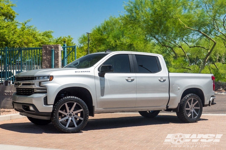 2019 Chevrolet Silverado 1500 with 22" Status Brute in Carbon wheels