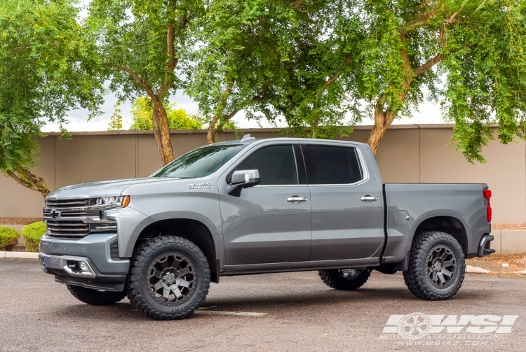 2020 Chevrolet Silverado 1500 with 20" Black Rhino Warlord in Matte Gunmetal wheels