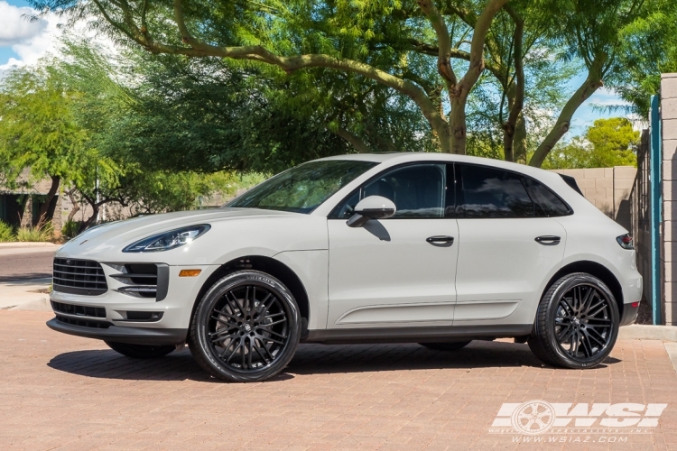 2020 Porsche Macan with 22" Lexani R-Twenty in Satin Black (Gloss Black Lip) wheels