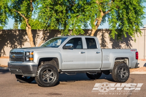 2015 Chevrolet Silverado 1500 with 20" Black Rhino Henderson in Gun Black (Black Lip Edge) wheels