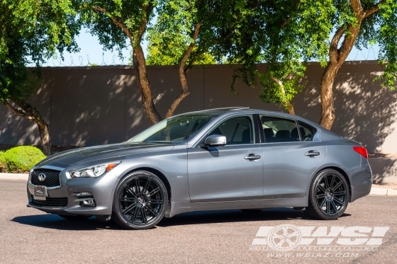 2017 Infiniti Q50 with 20" Gianelle Tropez in Semi Gloss Black wheels